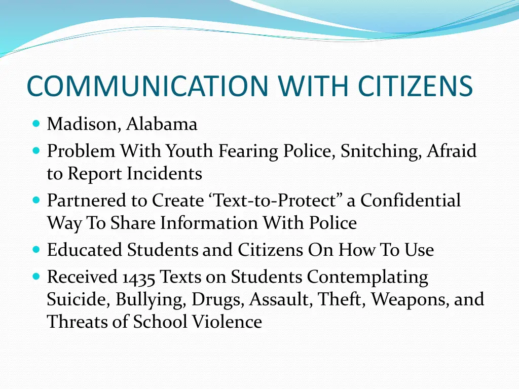 communication with citizens