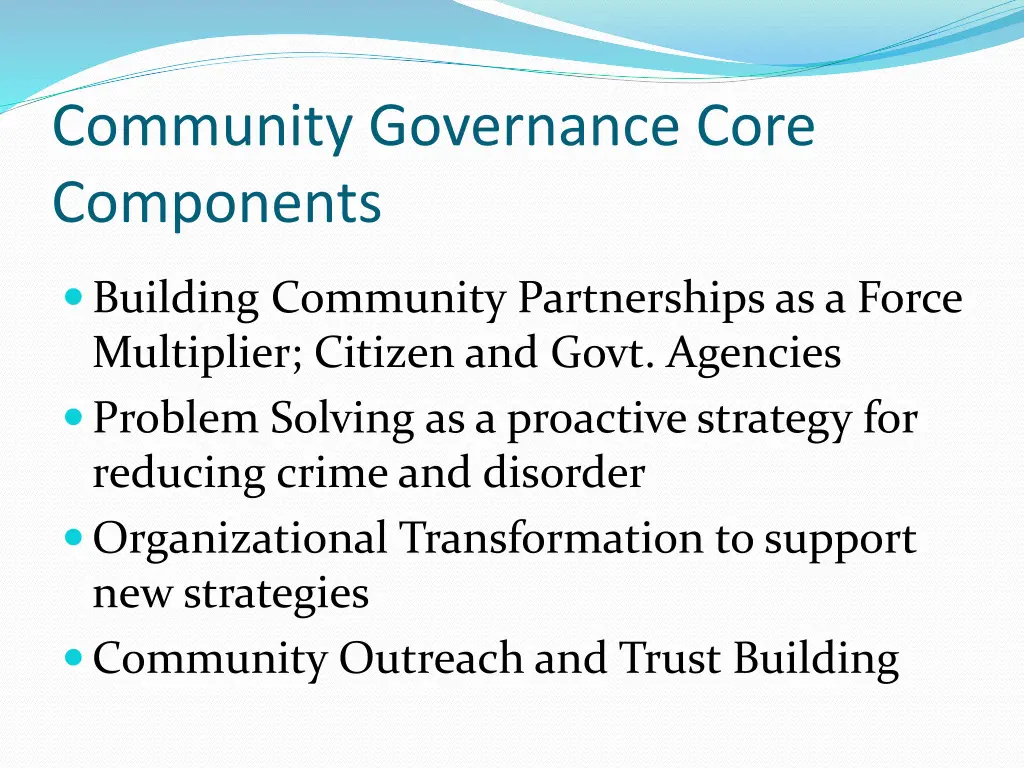 community governance core components