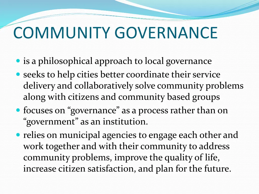 community governance