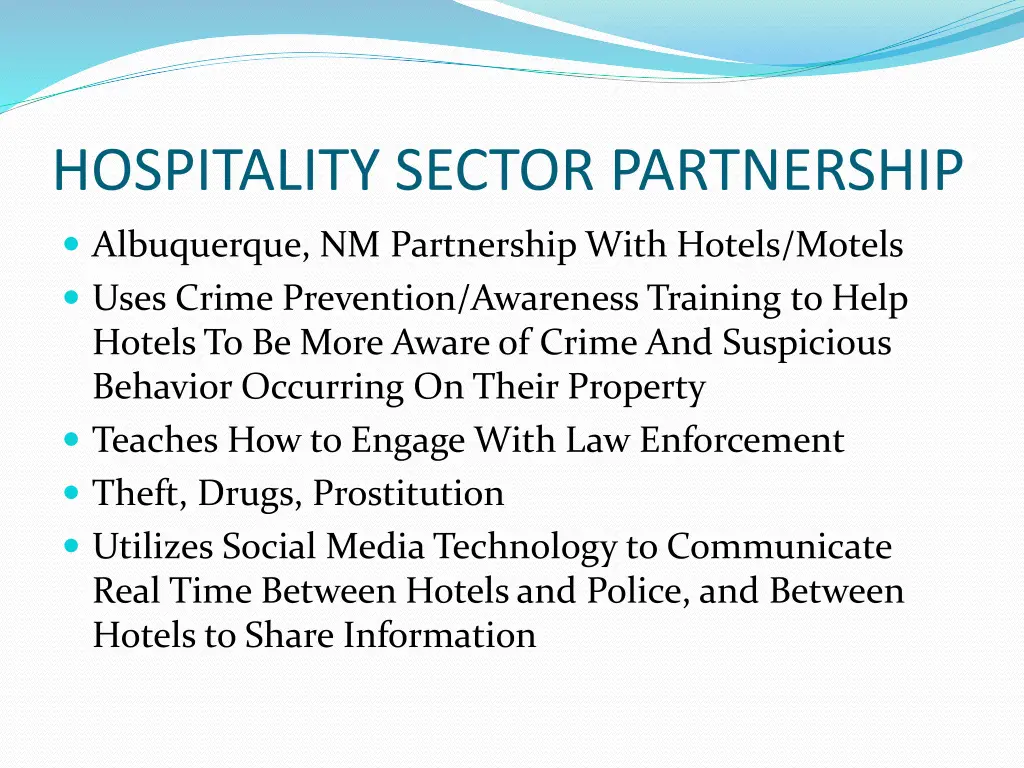 hospitality sector partnership