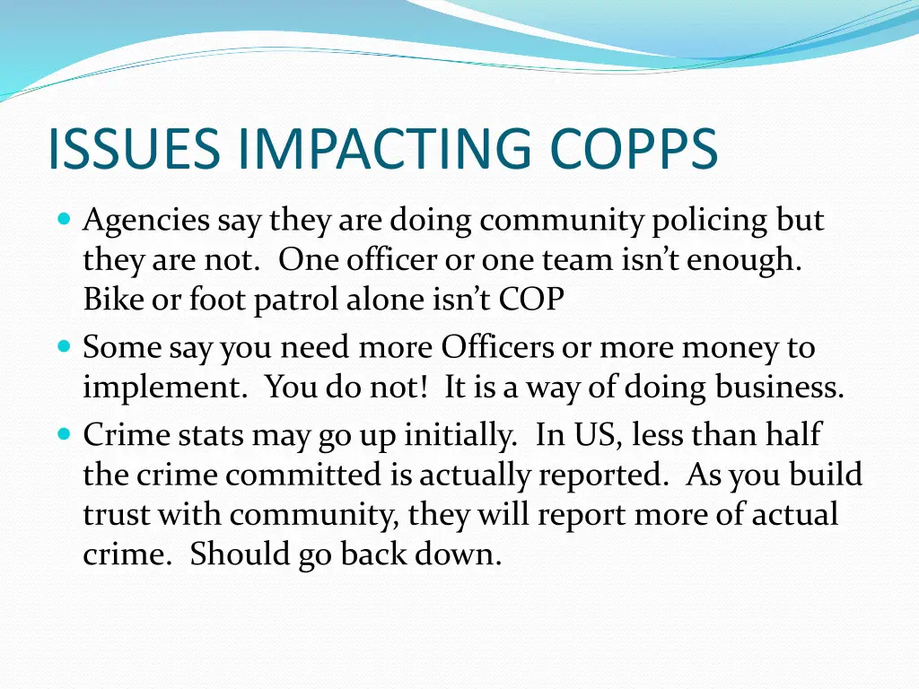 issues impacting copps