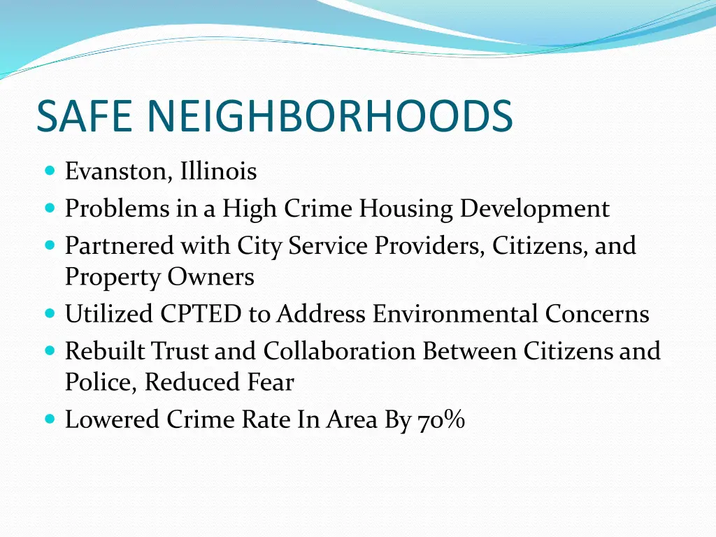 safe neighborhoods