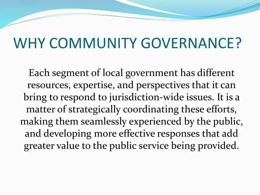 why community governance