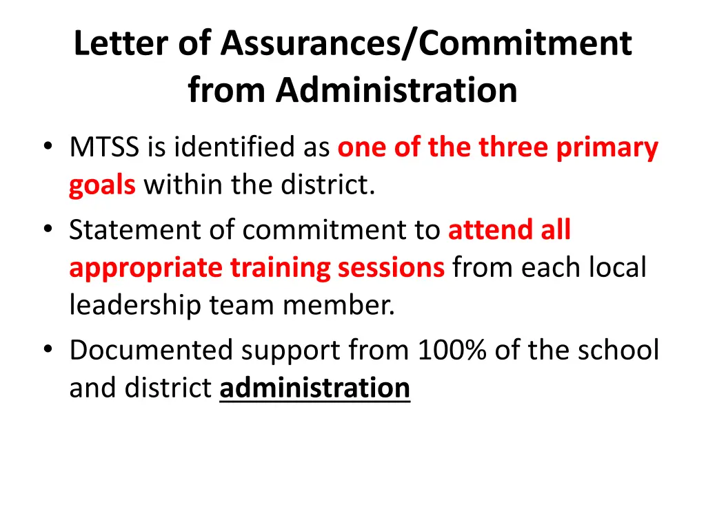 letter of assurances commitment from