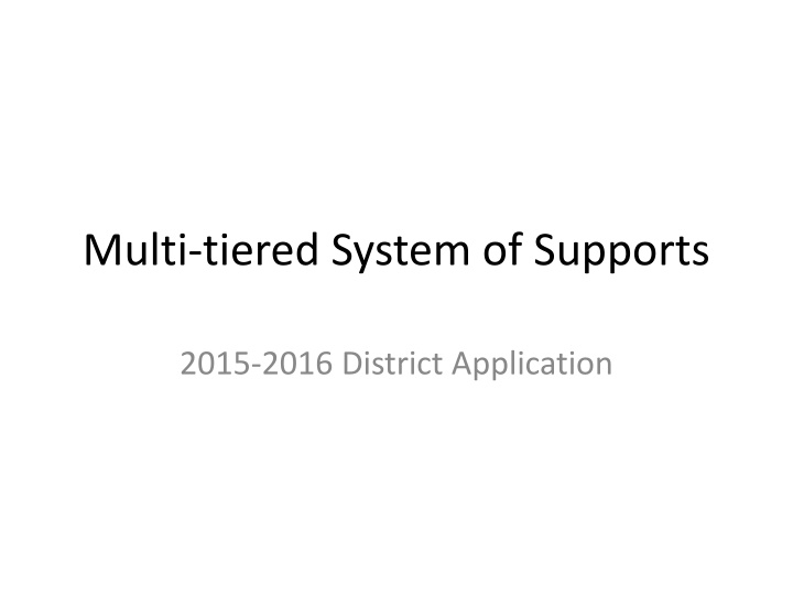 multi tiered system of supports