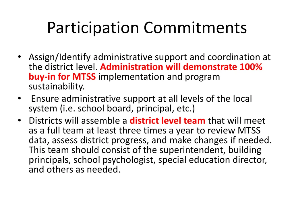 participation commitments