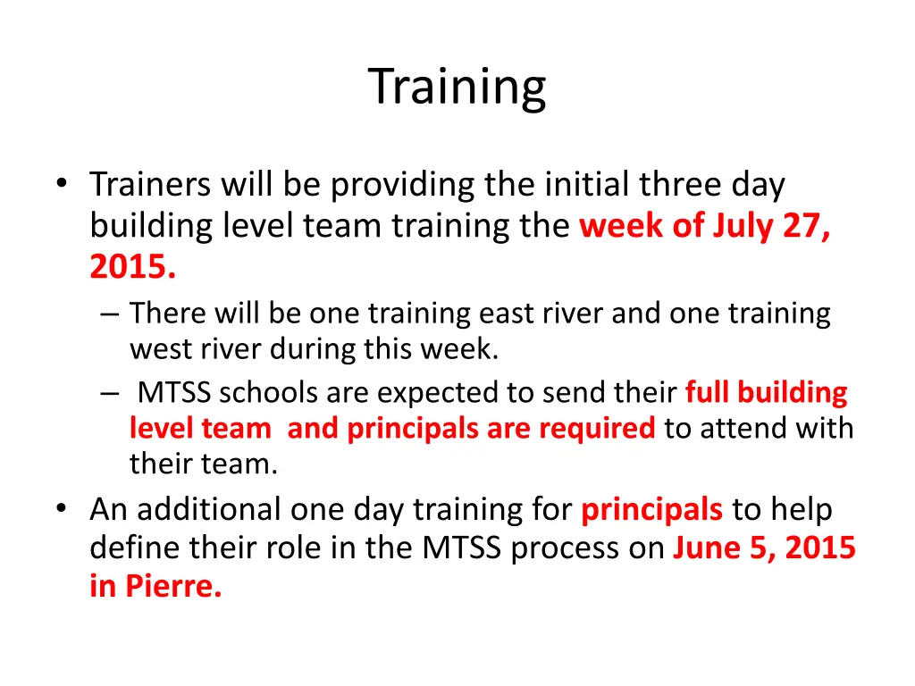 training