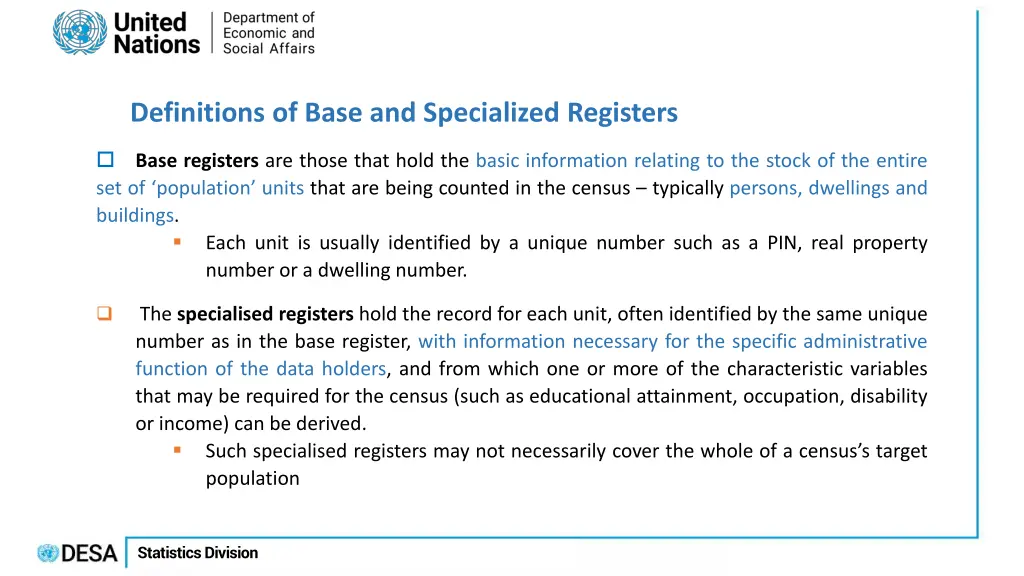 definitions of base and specialized registers
