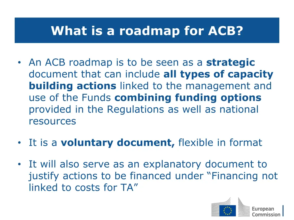 what is a roadmap for acb