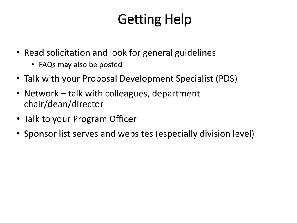 getting help getting help