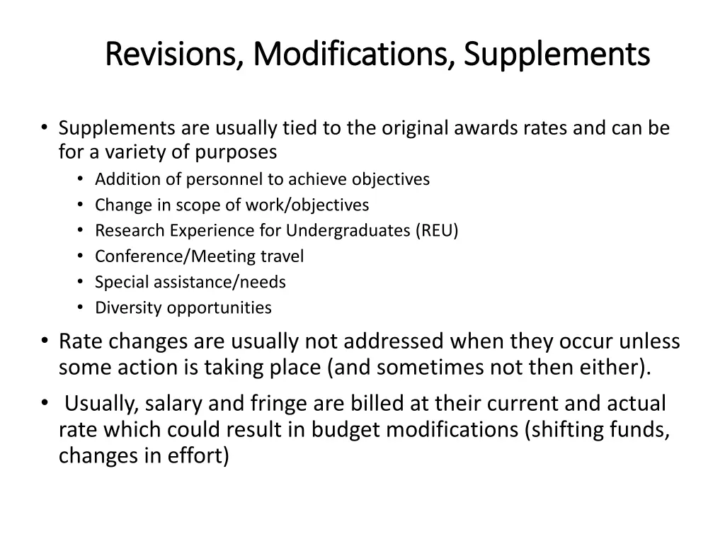 revisions modifications supplements revisions 1