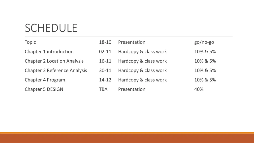 schedule