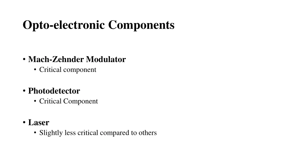 opto electronic components
