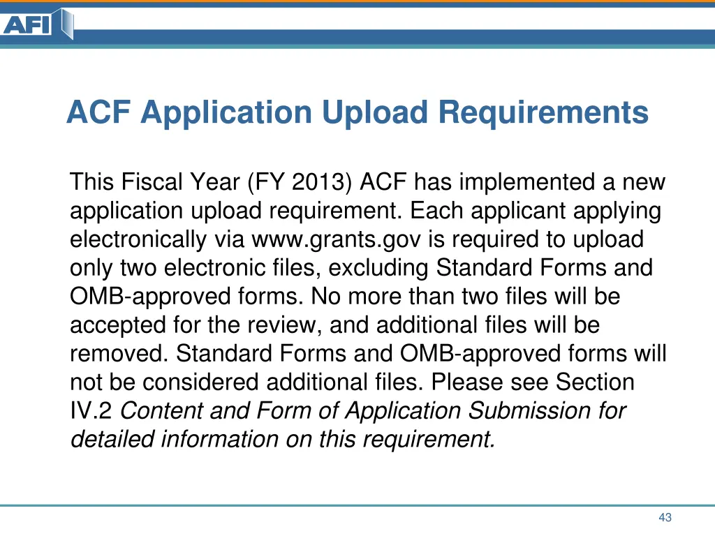 acf application upload requirements