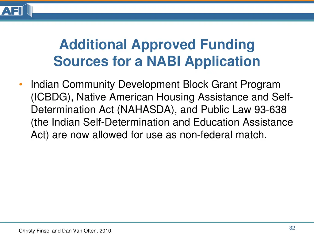 additional approved funding sources for a nabi