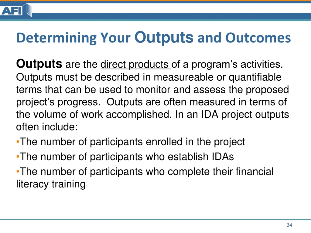 determining your outputs and outcomes
