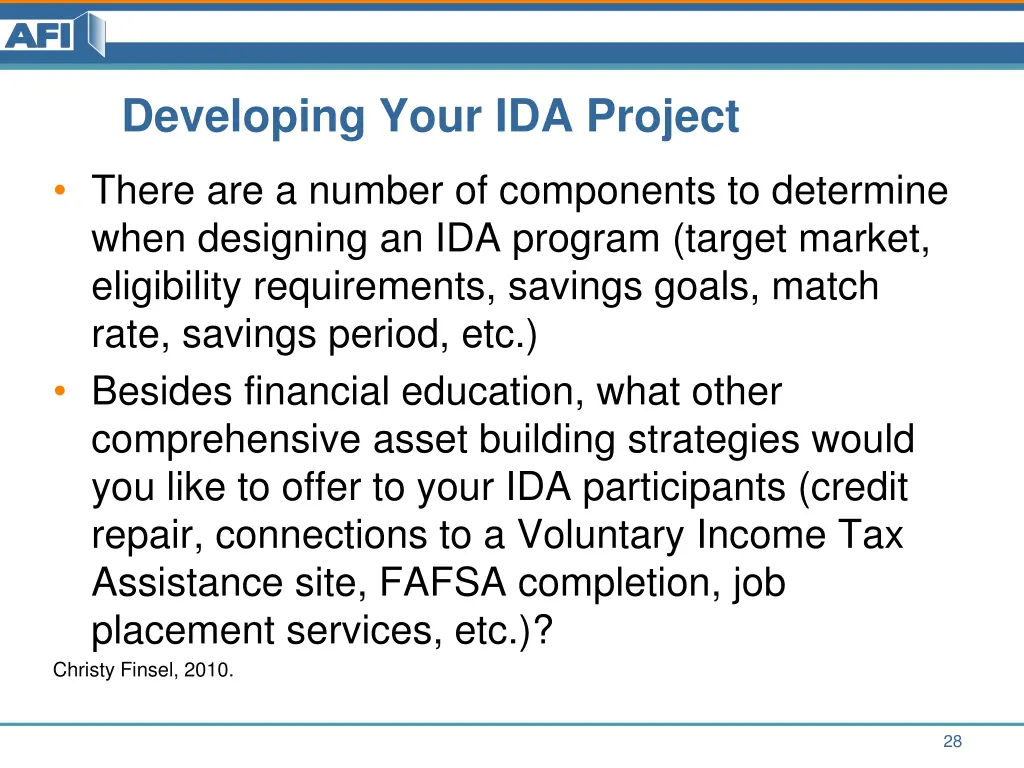 developing your ida project
