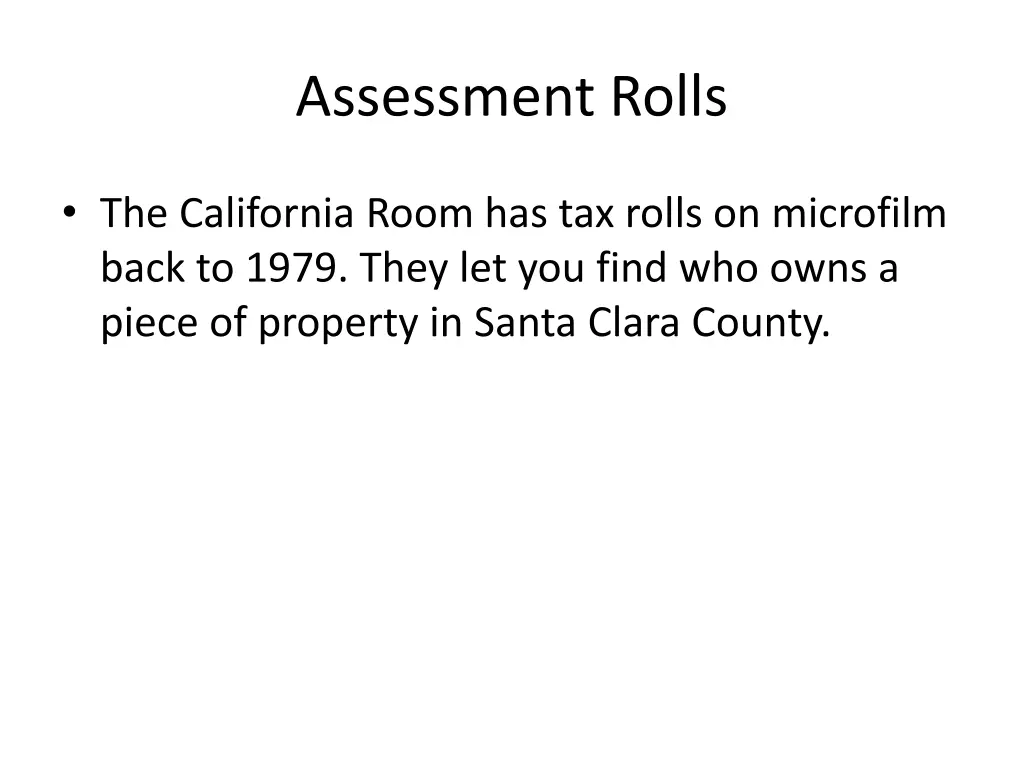 assessment rolls