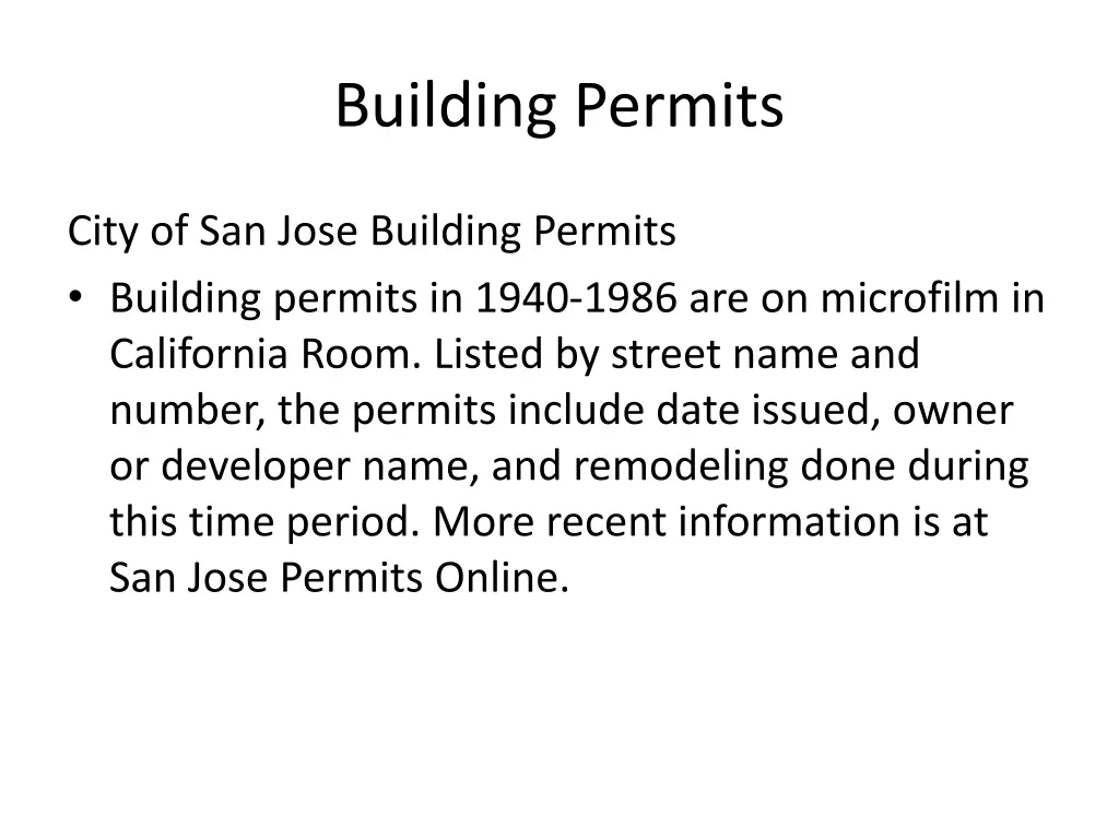 building permits