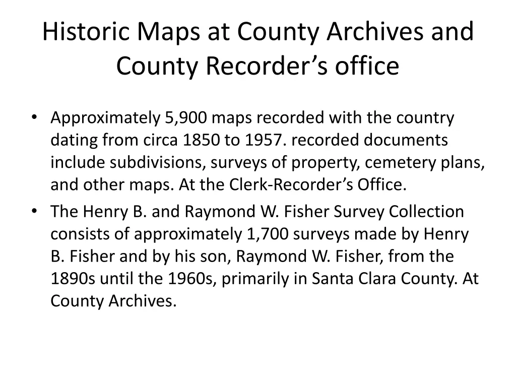 historic maps at county archives and county