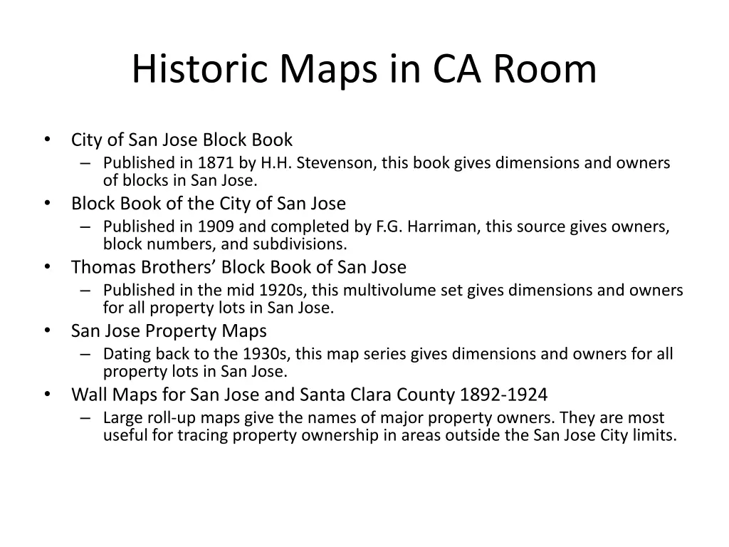 historic maps in ca room