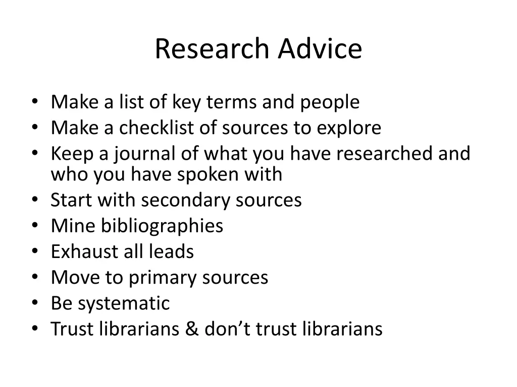 research advice
