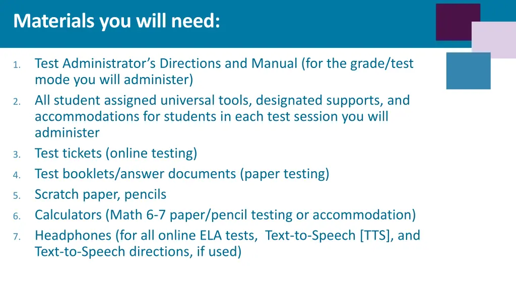 materials you will need
