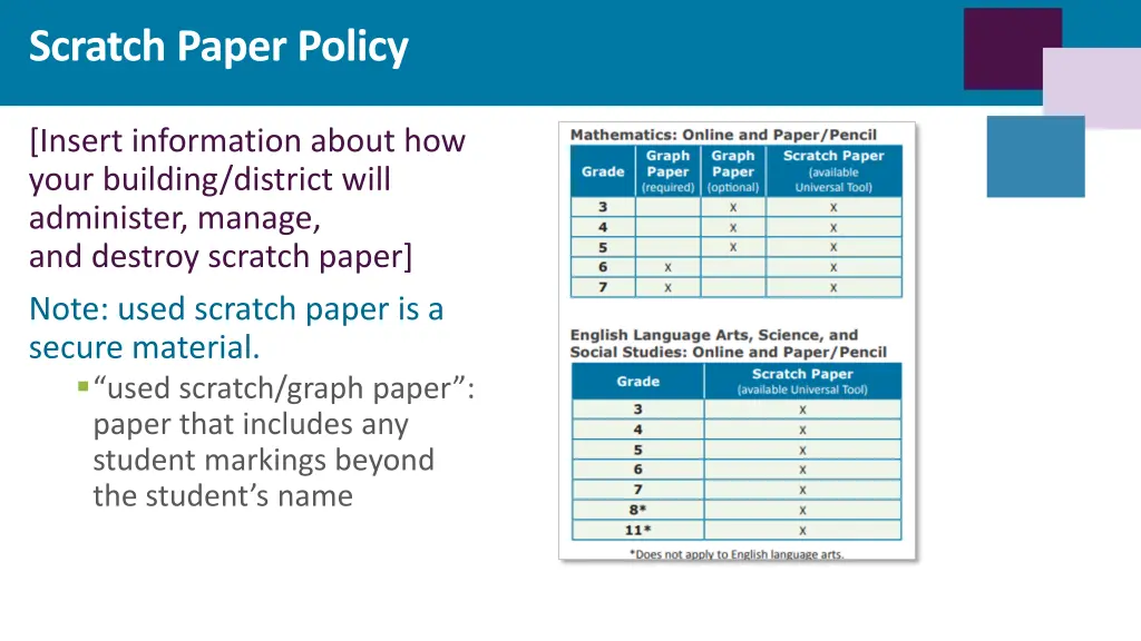 scratch paper policy