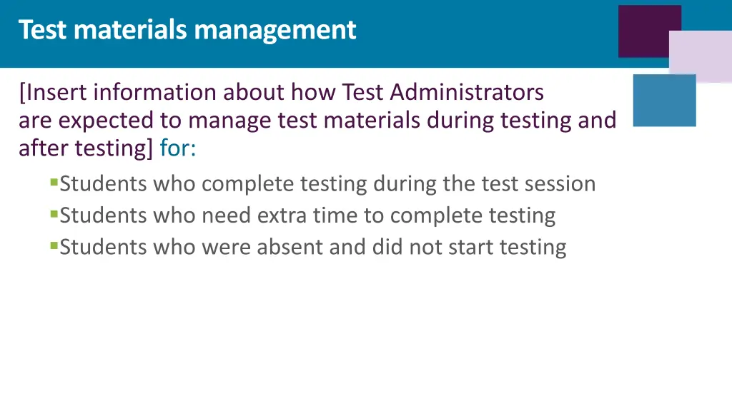 test materials management 2