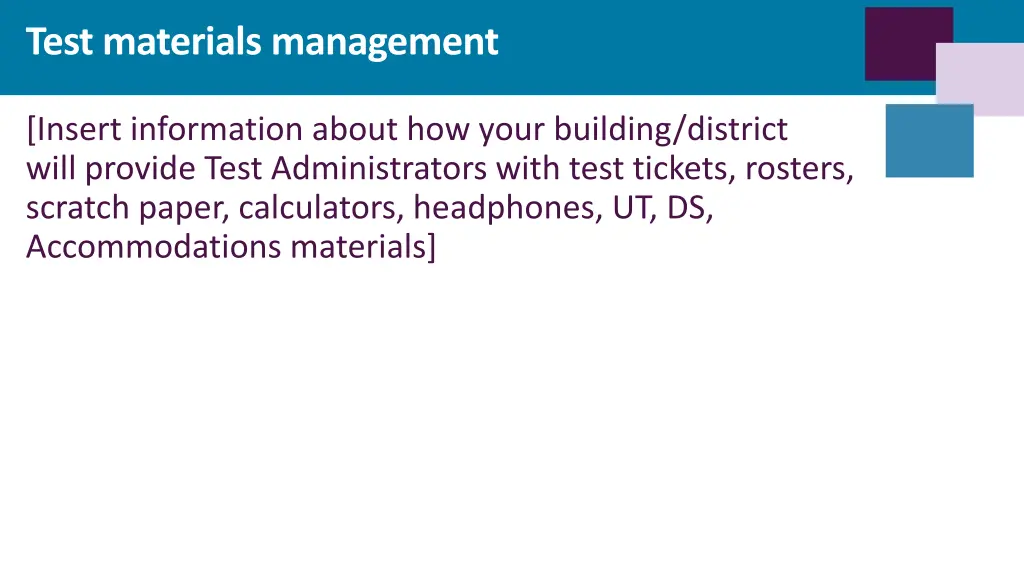 test materials management