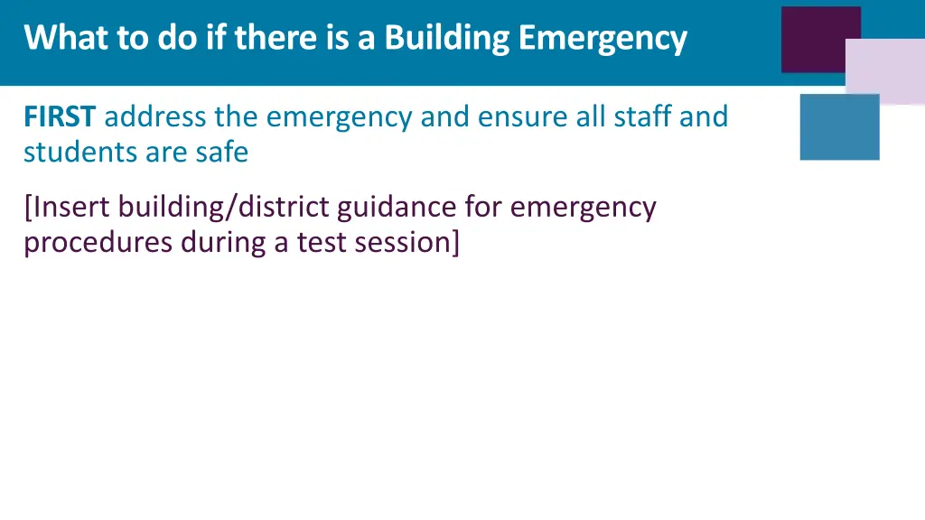 what to do if there is a building emergency