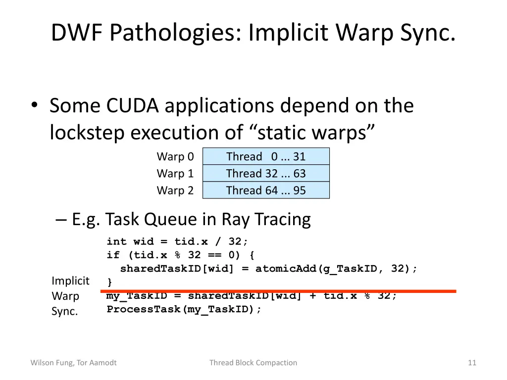 dwf pathologies implicit warp sync