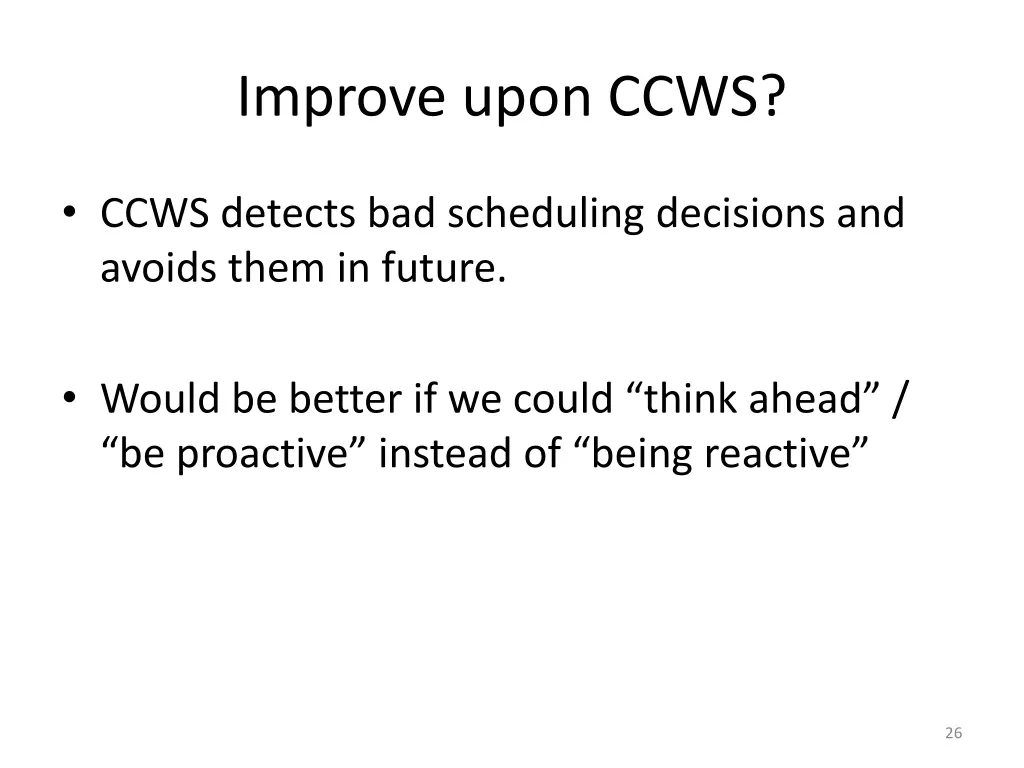 improve upon ccws