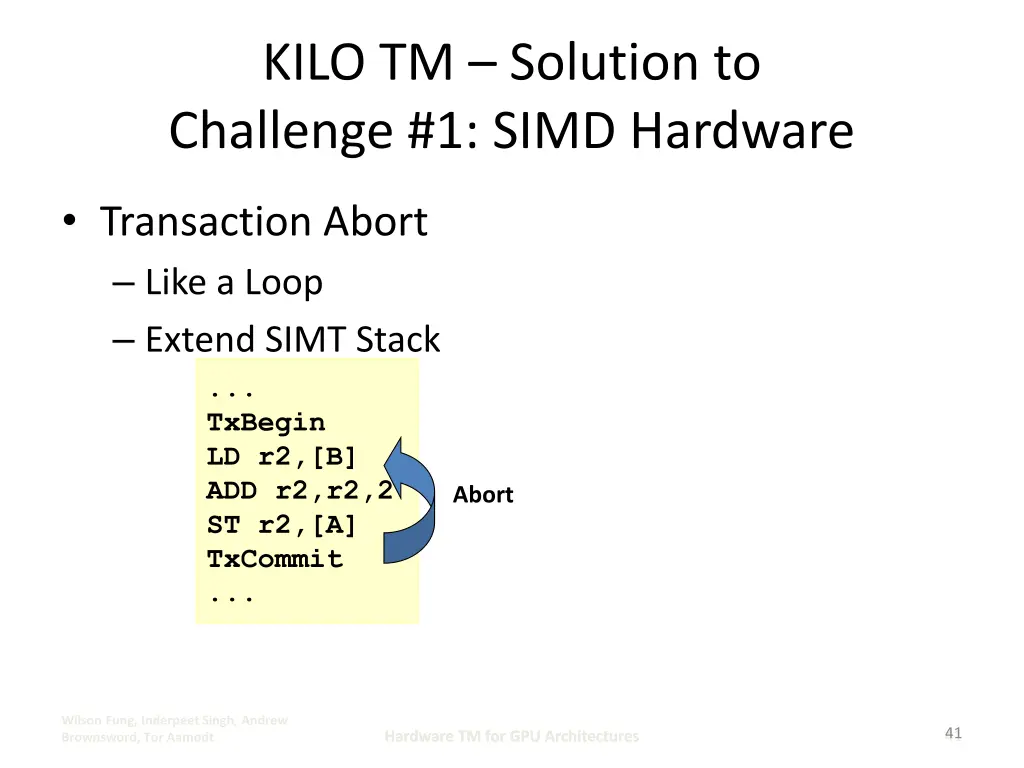 kilo tm solution to challenge 1 simd hardware