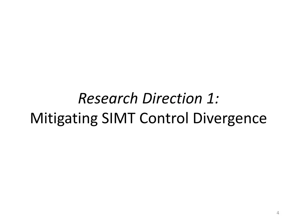 research direction 1 mitigating simt control