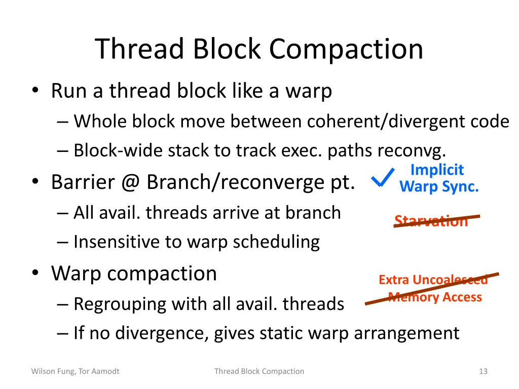 thread block compaction run a thread block like
