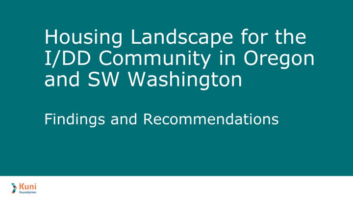 housing landscape for the i dd community