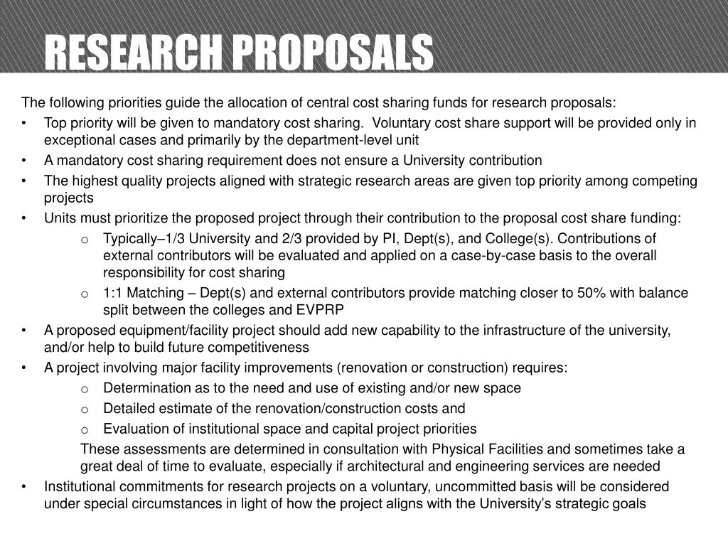 research proposals