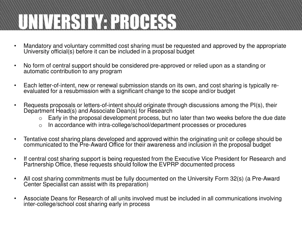 university process