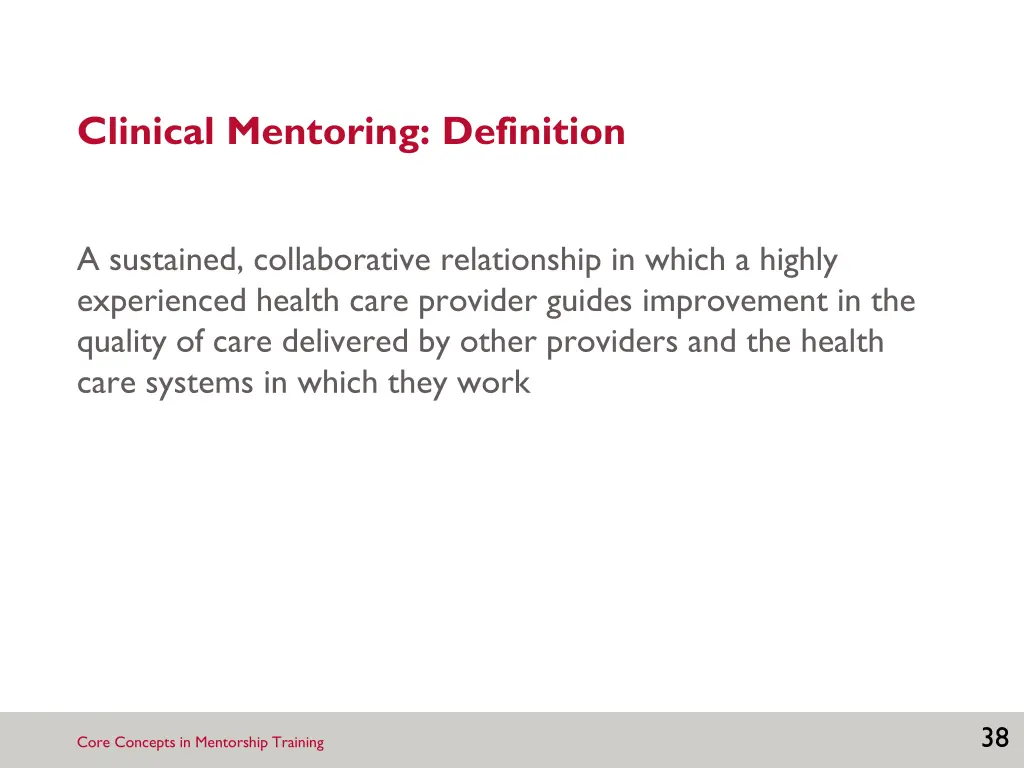 clinical mentoring definition