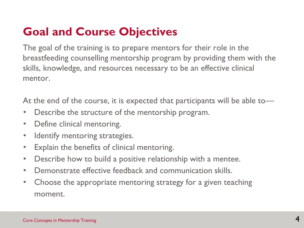 goal and course objectives