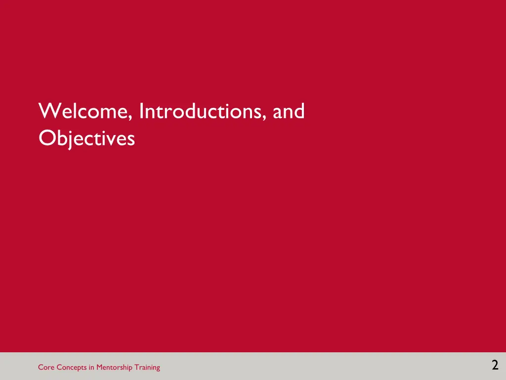 welcome introductions and objectives
