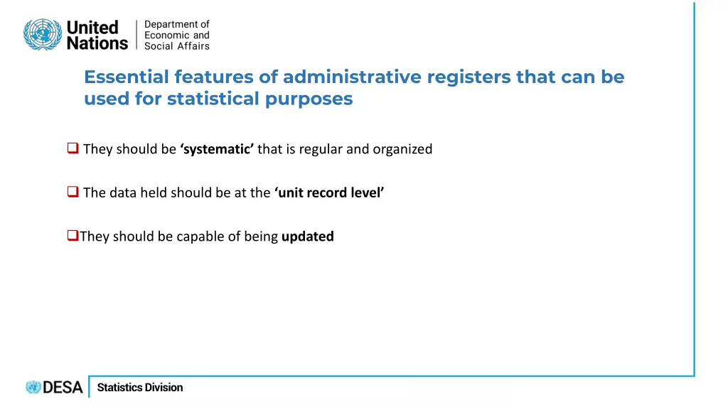 essential features of administrative registers