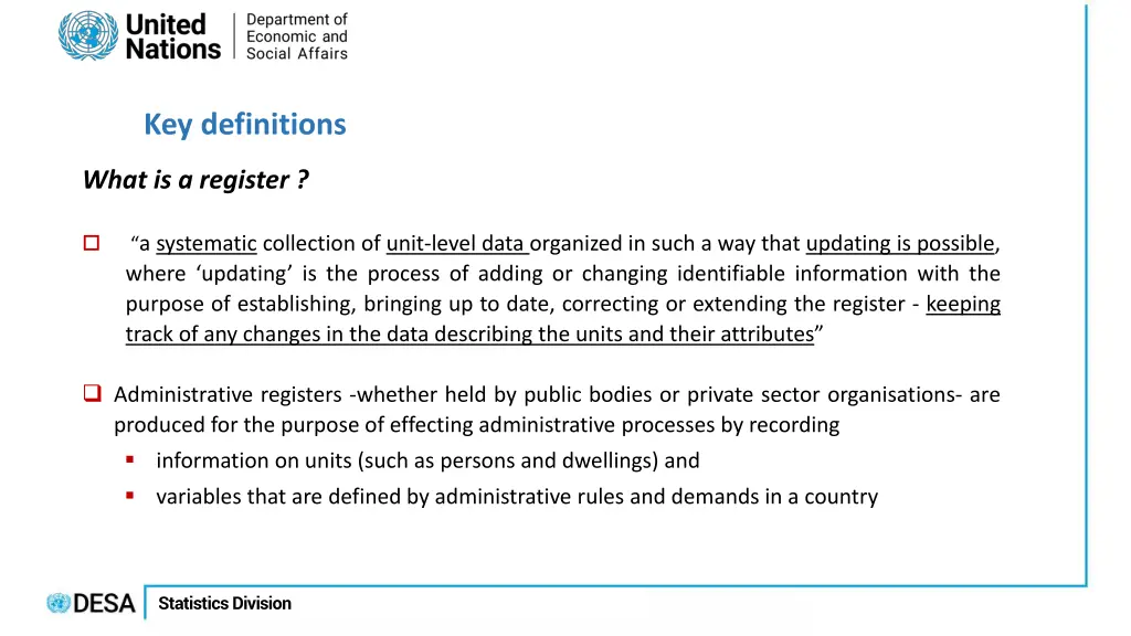 key definitions