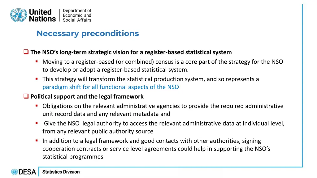 necessary preconditions