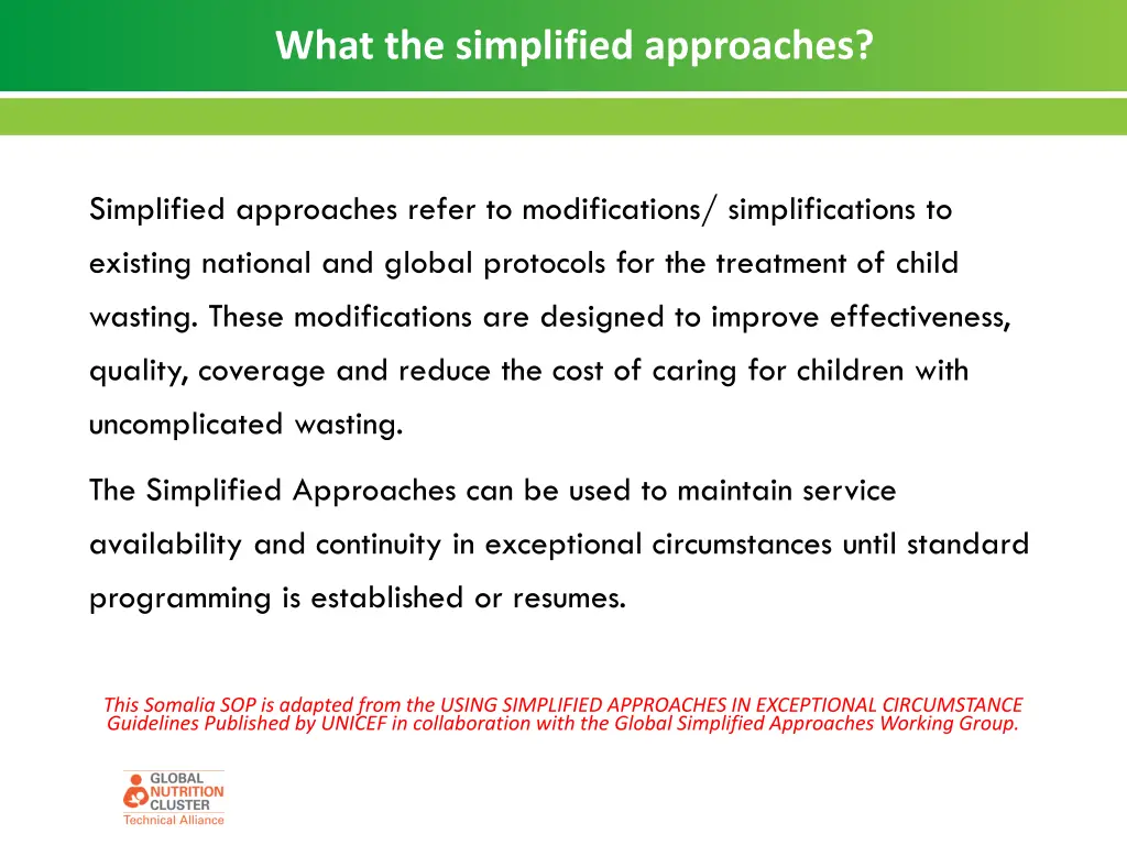 what the simplified approaches