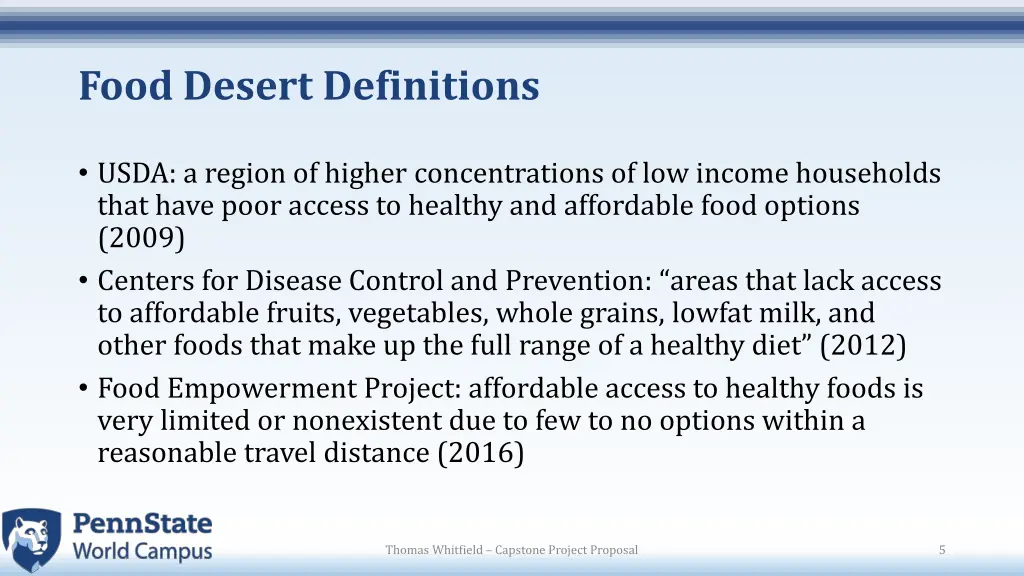 food desert definitions