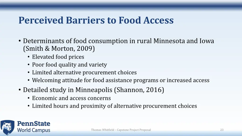 perceived barriers to food access