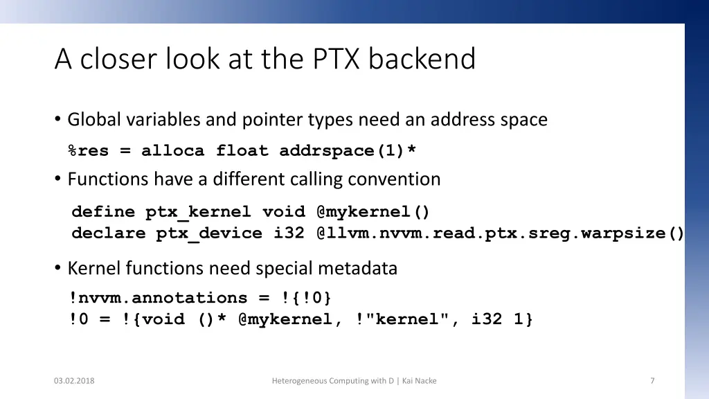 a closer look at the ptx backend