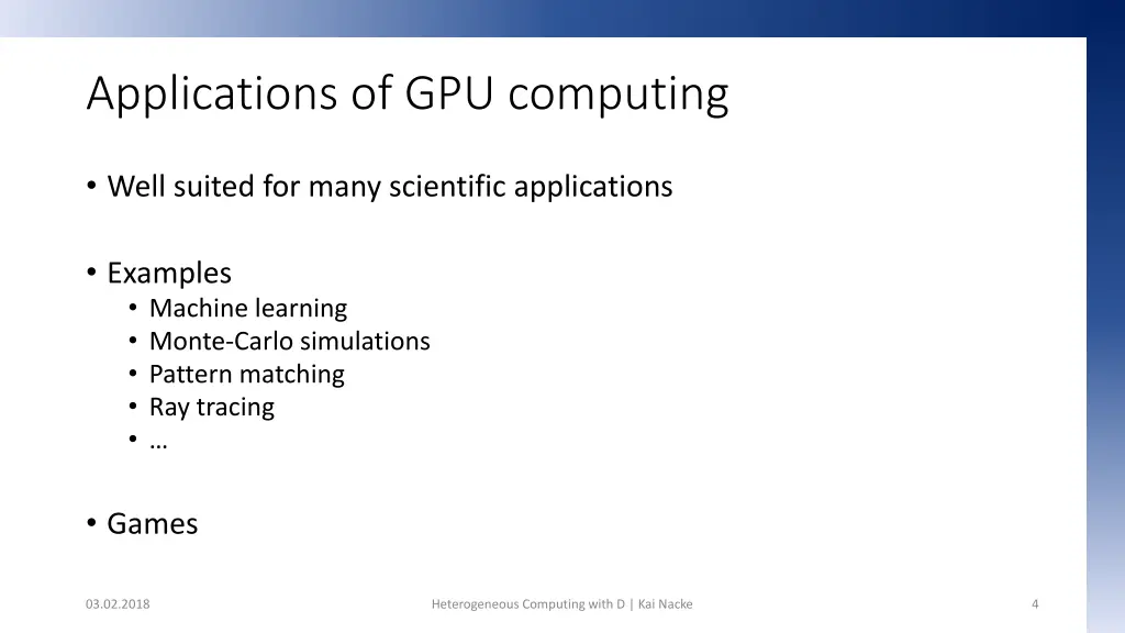 applications of gpu computing